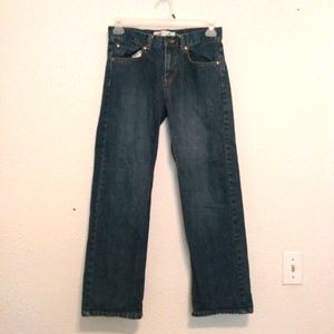 Levi's 550 Blue Denim Regular Boot Cut 9" High Rise Regular Relaxed Fit Jeans 16